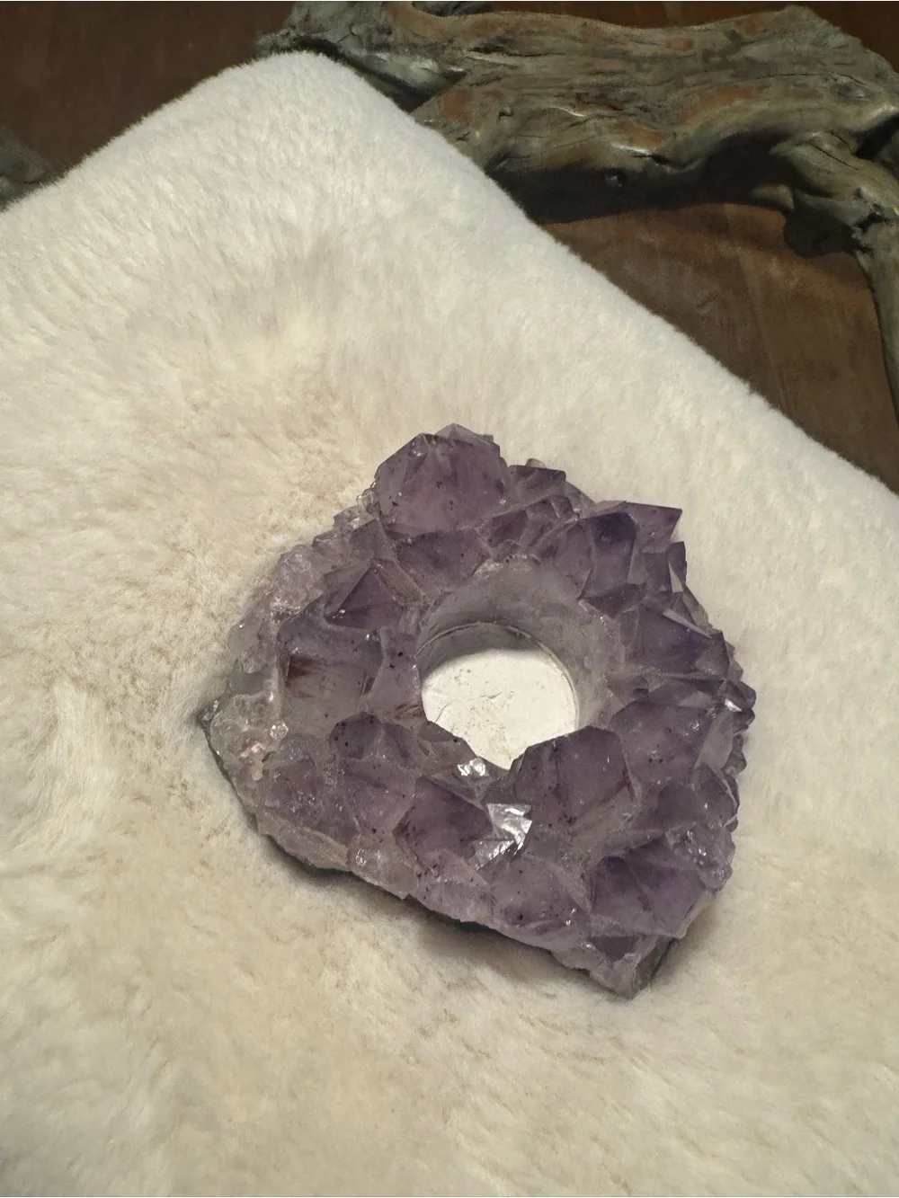 Amethyst Crystal Tealight Candle Holder